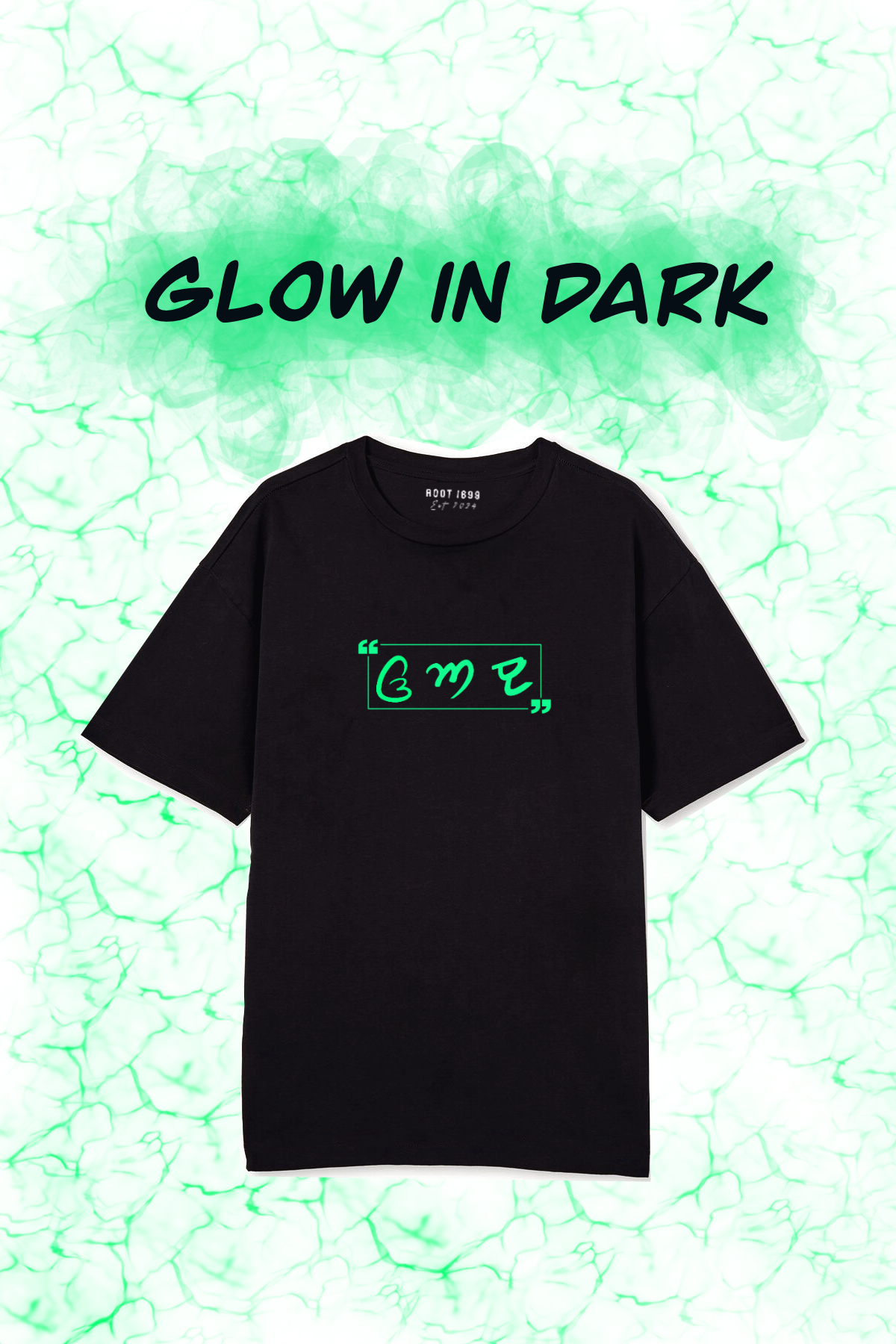(Punjabi alphabets) glow in Dark 100% cotton BOX fit t-shirt